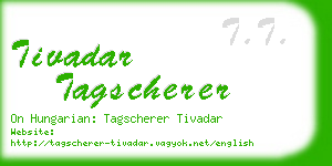 tivadar tagscherer business card